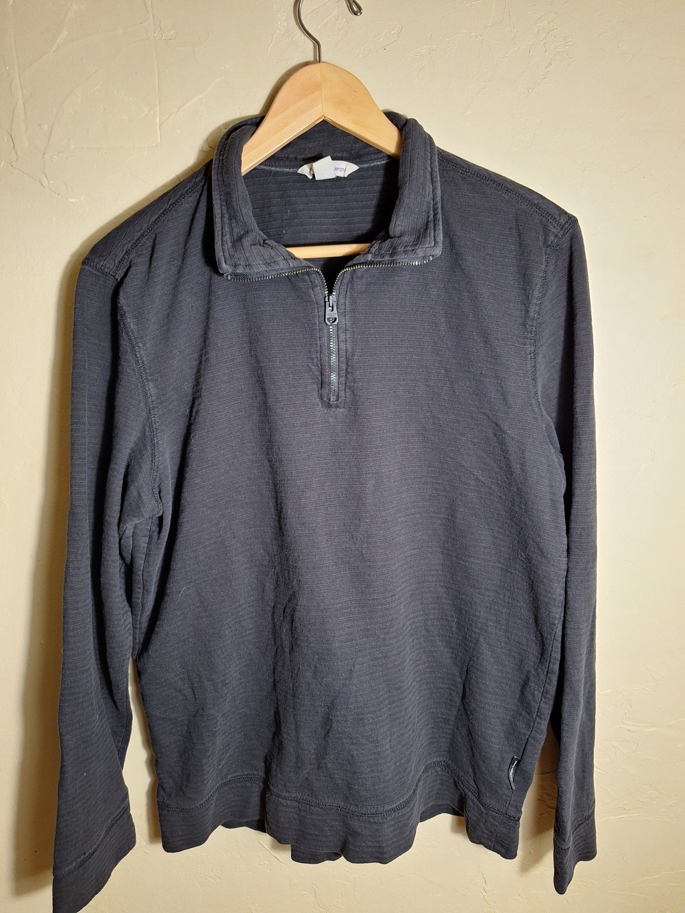 Calvin Klein Men's Black Lightweight 1/4 Zip Mock Neck Sweatshirt M